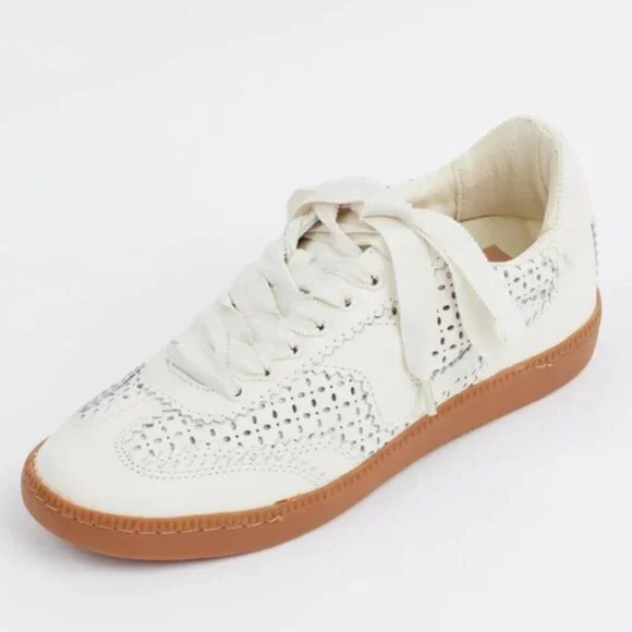Dolce Vita Notice Eyelet Perf Sneakers White Leather - Picture 2 of 9